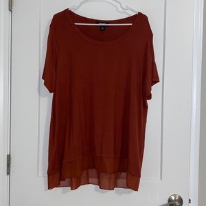 SZ 2X Nine West Rust Colored Knit Blouse